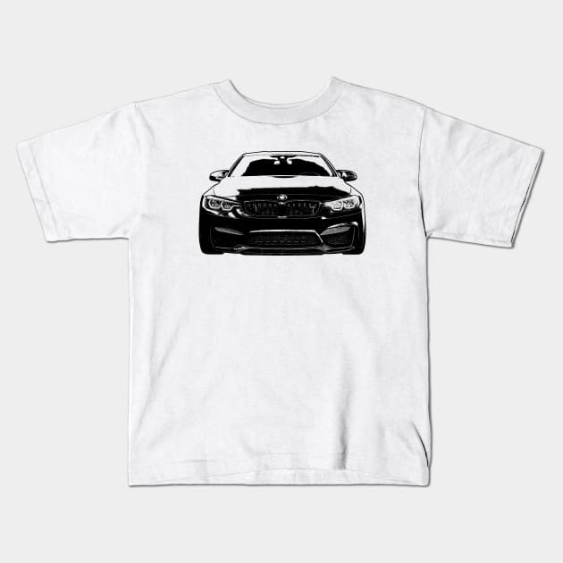 BMW M4 Sketch Art Kids T-Shirt by KAM Std